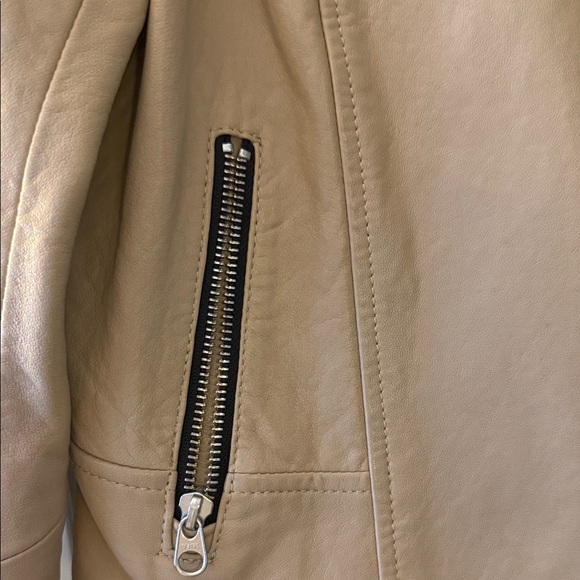 Mackage Tan Lambskin Leather Moto Jacket - Picture 8 of 16